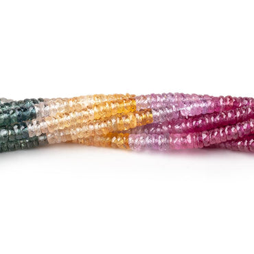 3.5-4mm Multi Color Sapphire & Ruby Faceted Heishi Beads 17 inch 300 pieces (ONLINE ORDER ONLY)