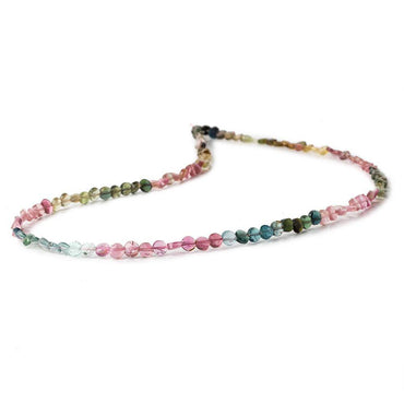 3.5-4mm Multi Color Tourmaline faceted coin Beads 14 inch 89 pieces (ONLINE ORDER ONLY)