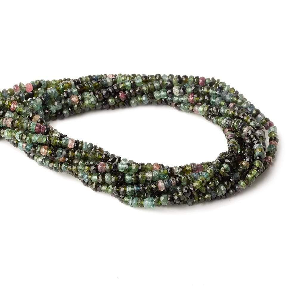 4.5mm Multi Color Tourmaline Faceted Rondelle Beads 16 inch 135 beads (ONLINE ORDER ONLY)