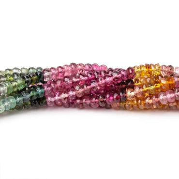 3.5-4mm Multi Color Tourmaline Faceted Rondelle Beads 17 inch 200 pieces AAA (ONLINE ORDER ONLY)