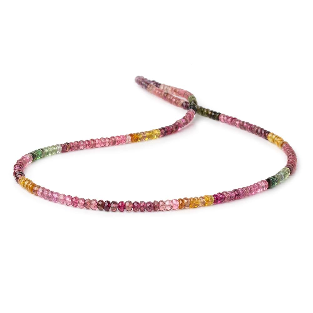 3.5-4mm Multi Color Tourmaline Faceted Rondelle Beads 17 inch 200 pieces AAA (ONLINE ORDER ONLY)