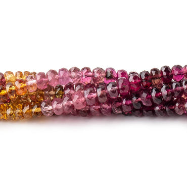 3.5-4mm Multi Color Tourmaline Faceted Rondelle Beads 18 inch 190 pieces AAA (ONLINE ORDER ONLY)