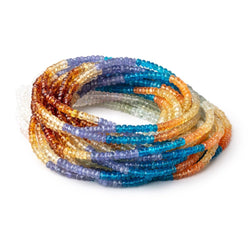 3.5-4mm Multi Gemstone Faceted Rondelles 18 inch 200 Beads AA (ONLINE ORDER ONLY)