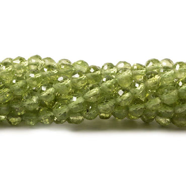 3.5-4mm Peridot Faceted Round Beads 13 inch 93 pieces (ONLINE ORDER ONLY)