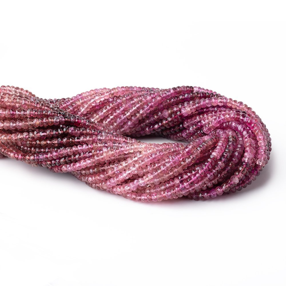 3.5-4mm Pink Tourmaline Faceted Rondelle Beads 14 inch 145 pieces AA (ONLINE ORDER ONLY)