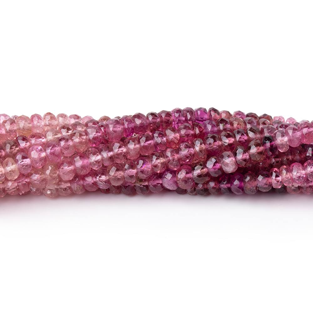 3.5-4mm Pink Tourmaline Faceted Rondelle Beads 14 inch 145 pieces AA (ONLINE ORDER ONLY)