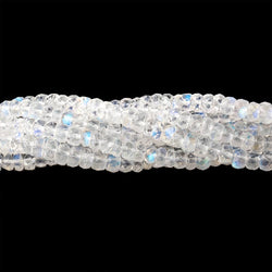 3.5-4mm Rainbow Moonstone Faceted Rondelle Beads 8.5 inch 86 pieces AAA (ONLINE ORDER ONLY)