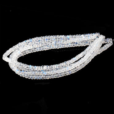 3.5-4mm Rainbow Moonstone Faceted Rondelle Beads 8.5 inch 86 pieces AAA (ONLINE ORDER ONLY)