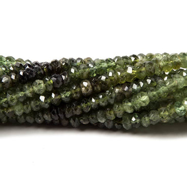 3.5-4mm Shaded Green Tourmaline faceted rondelle beads 14 inch 165 pieces (ONLINE ORDER ONLY)