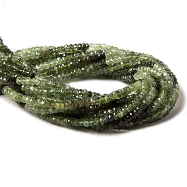 3.5-4mm Shaded Green Tourmaline faceted rondelle beads 14 inch 165 pieces (ONLINE ORDER ONLY)