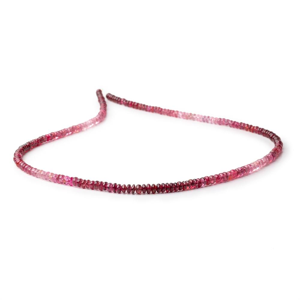 3.5-4mm Shaded Pink Spinel Plain Rondelle Beads 18 inch 200 pieces AAA (ONLINE ORDER ONLY)