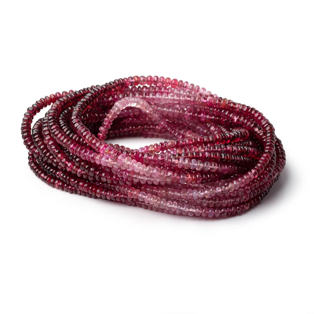 3.5-4mm Shaded Pink Spinel Plain Rondelle Beads 18 inch 200 pieces AAA (ONLINE ORDER ONLY)