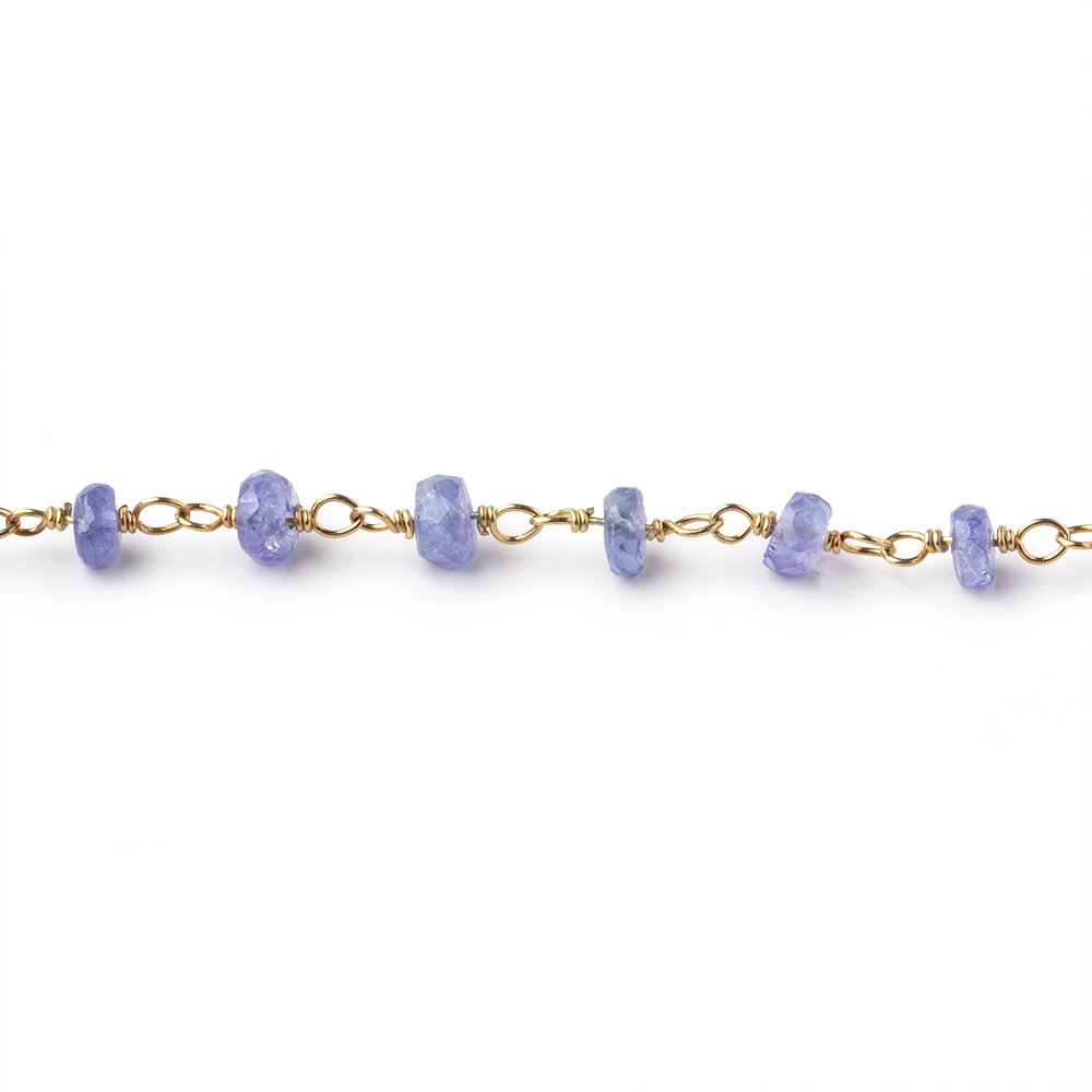 3.5-4mm Tanzanite Faceted Rondelle Beads on Vermeil Chain (ONLINE ORDER ONLY)