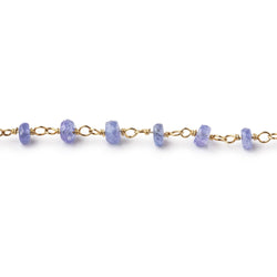 3.5-4mm Tanzanite Faceted Rondelle Beads on Vermeil Chain (ONLINE ORDER ONLY)