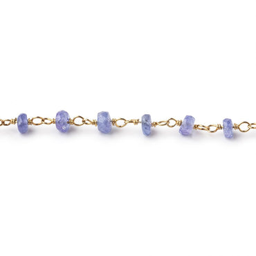 3.5-4mm Tanzanite Faceted Rondelle Beads on Vermeil Chain (ONLINE ORDER ONLY)
