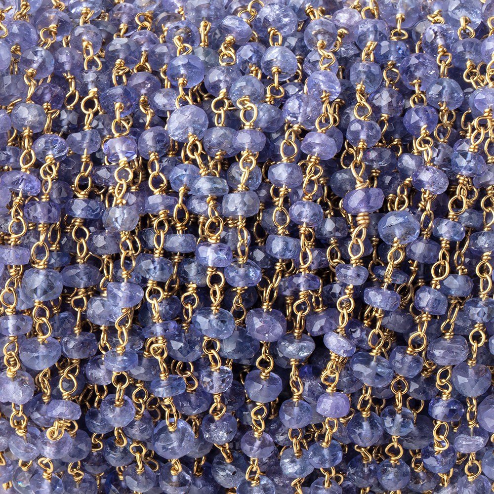 3.5-4mm Tanzanite Faceted Rondelle Beads on Vermeil Chain (ONLINE ORDER ONLY)