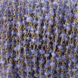 3.5-4mm Tanzanite Faceted Rondelle Beads on Vermeil Chain (ONLINE ORDER ONLY)
