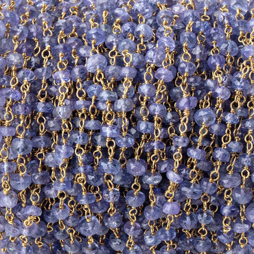 3.5-4mm Tanzanite Faceted Rondelle Beads on Vermeil Chain (ONLINE ORDER ONLY)