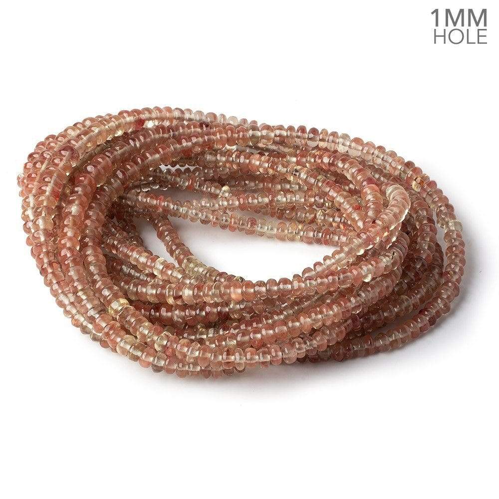 3.5-5.5mm Andesine plain rondelle beads 18 inch 185 pieces 1mm large hole A (ONLINE ORDER ONLY)