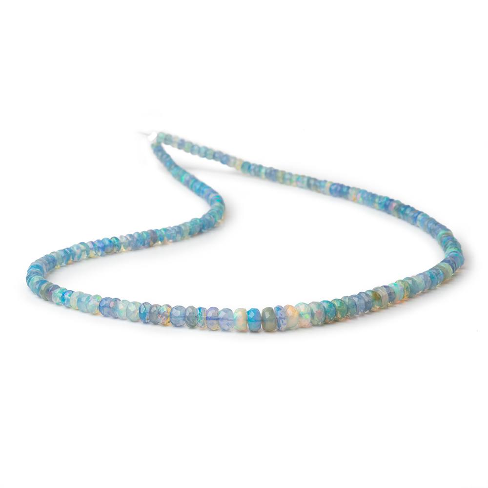3.5-5.5mm Antique Blue Ethiopian Opal Faceted Rondelles 16 inch 175 Beads AA (ONLINE ORDER ONLY)