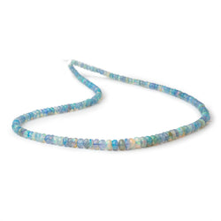 3.5-5.5mm Antique Blue Ethiopian Opal Faceted Rondelles 16 inch 175 Beads AA (ONLINE ORDER ONLY)