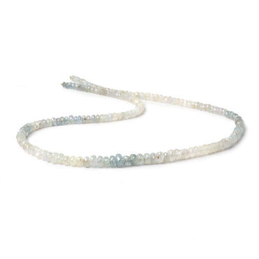 3.5-5.5mm Blue and White Sapphire Faceted Rondelles 18 inch 175 beads (ONLINE ORDER ONLY)