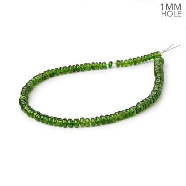 3.5-5.5mm Chrome Diopside Plain Rondelles 9 inch 100 Beads 1mm Drill Hole (ONLINE ORDER ONLY)