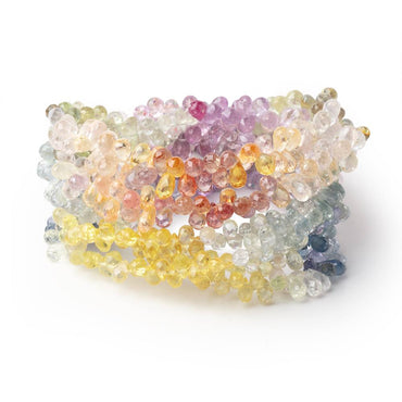 3.5-5.5mm Fancy Sapphire Micro Faceted Tear Drop Beads 16 inch 290 pieces AAA (ONLINE ORDER ONLY)