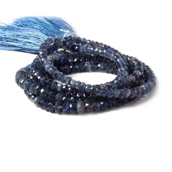 3.5-5.5mm Iolite faceted rondelle beads 13 inches 155 pieces (ONLINE ORDER ONLY)