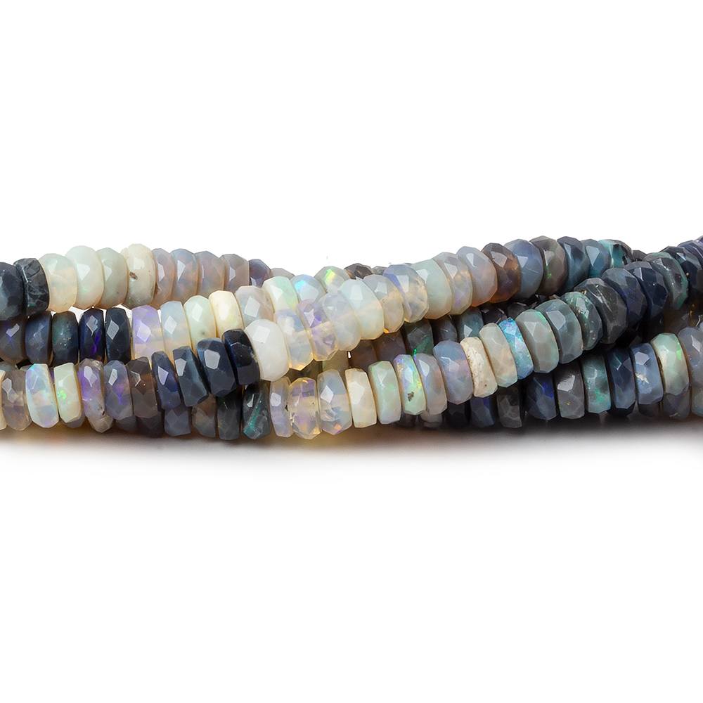 3.5-5.5mm Multi Color Australian Opal faceted rondelle beads 18 inch 180 pieces AA (ONLINE ORDER ONLY)
