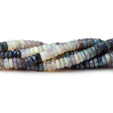 3.5-5.5mm Multi Color Australian Opal faceted rondelle beads 18 inch 180 pieces AA (ONLINE ORDER ONLY)