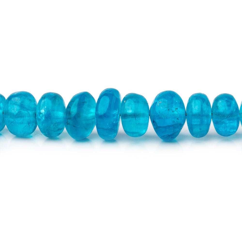 3.5-5.5mm Neon Blue Apatite Plain Rondelle Beads 17.5 inch 145 pieces AA (ONLINE ORDER ONLY)