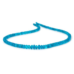 3.5-5.5mm Neon Blue Apatite Plain Rondelle Beads 17.5 inch 145 pieces AA (ONLINE ORDER ONLY)