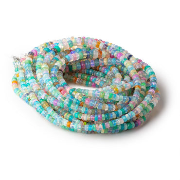 3.5-5.5mm Neon Multi Color Ethiopian Opal Faceted Rondelles 16 inch 172 Beads AA (ONLINE ORDER ONLY)