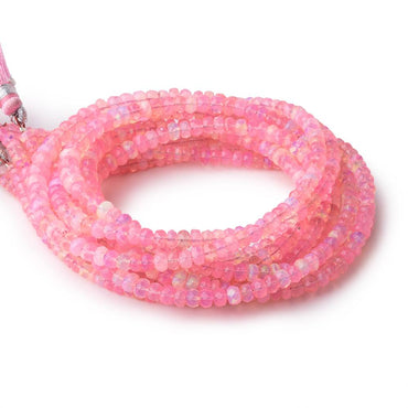 3.5-5.5mm Neon Pink Ethiopian Opal Faceted Rondelle Beads 16 inch 148 pieces (ONLINE ORDER ONLY)