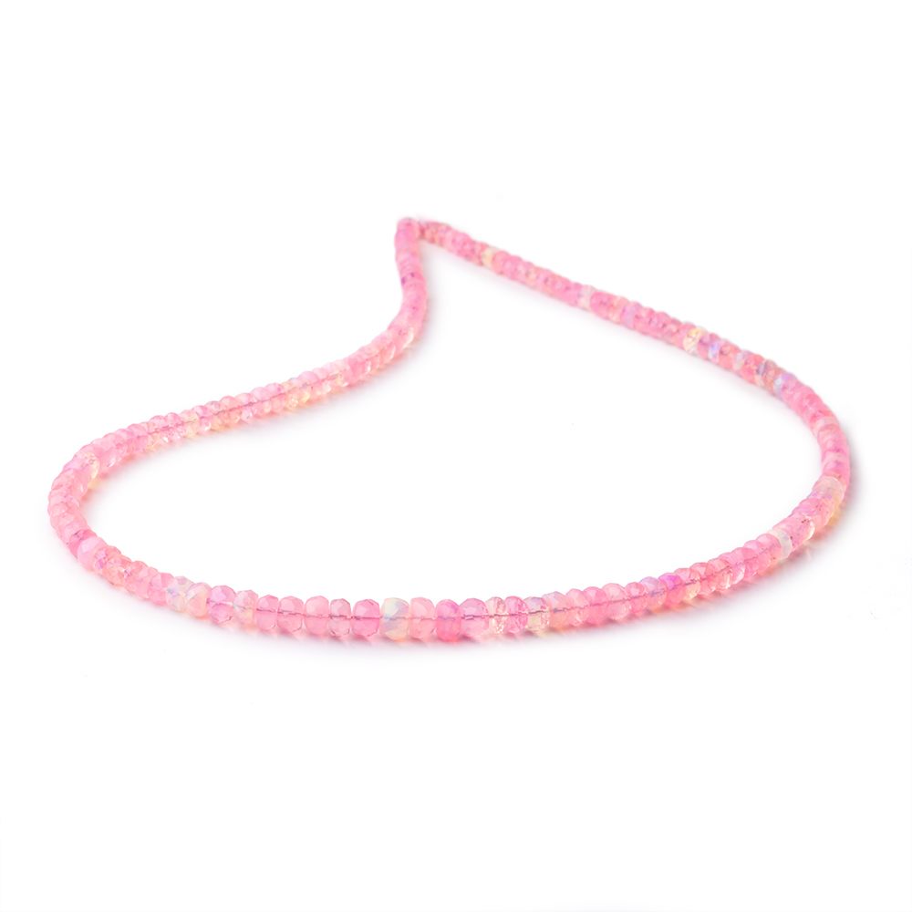 3.5-5.5mm Neon Pink Ethiopian Opal Faceted Rondelle Beads 16 inch 148 pieces (ONLINE ORDER ONLY)
