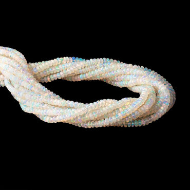 3.5-5mm Ethiopian Opal Faceted Rondelles 16.5 inch 166 Beads AAA (ONLINE ORDER ONLY)