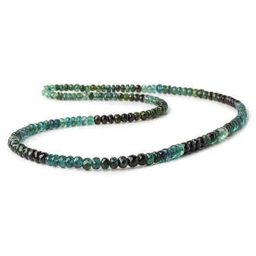 3.5-5mm Indicolite Blue & Chrome Green Tourmaline faceted rondelles 18 inch 158 pieces AA (ONLINE ORDER ONLY)