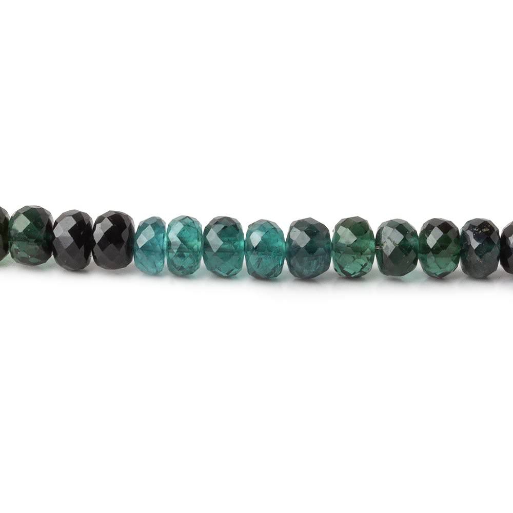 3.5-5mm Indicolite Blue & Chrome Green Tourmaline faceted rondelles 18 inch 158 pieces AA (ONLINE ORDER ONLY)