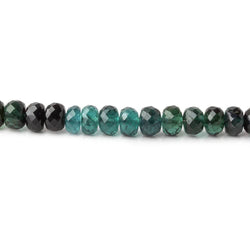 3.5-5mm Indicolite Blue & Chrome Green Tourmaline faceted rondelles 18 inch 158 pieces AA (ONLINE ORDER ONLY)