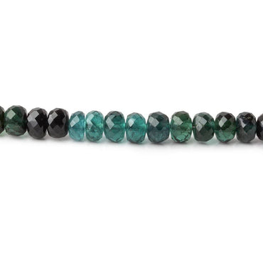 3.5-5mm Indicolite Blue & Chrome Green Tourmaline faceted rondelles 18 inch 158 pieces AA (ONLINE ORDER ONLY)