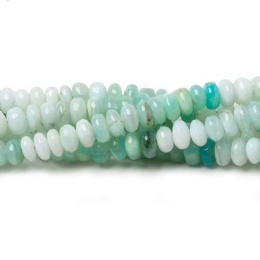 3.5-5mm Mint Blue Peruvian Opal plain rondelle beads 18 inch 167 pieces AA (ONLINE ORDER ONLY)