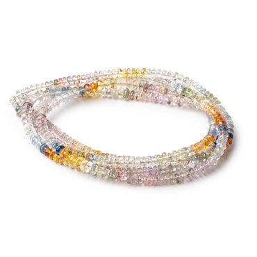 3.5-5mm Multi Color Sapphire Plain Rondelle Beads 18 inch 200 pieces AAA (ONLINE ORDER ONLY)