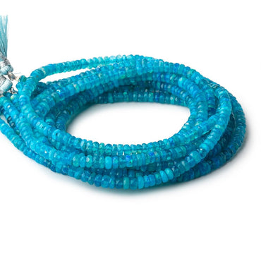 3.5-5mm Neon Blue Ethiopian Opal Faceted Rondelle Beads 16 inch 184 pieces (ONLINE ORDER ONLY)