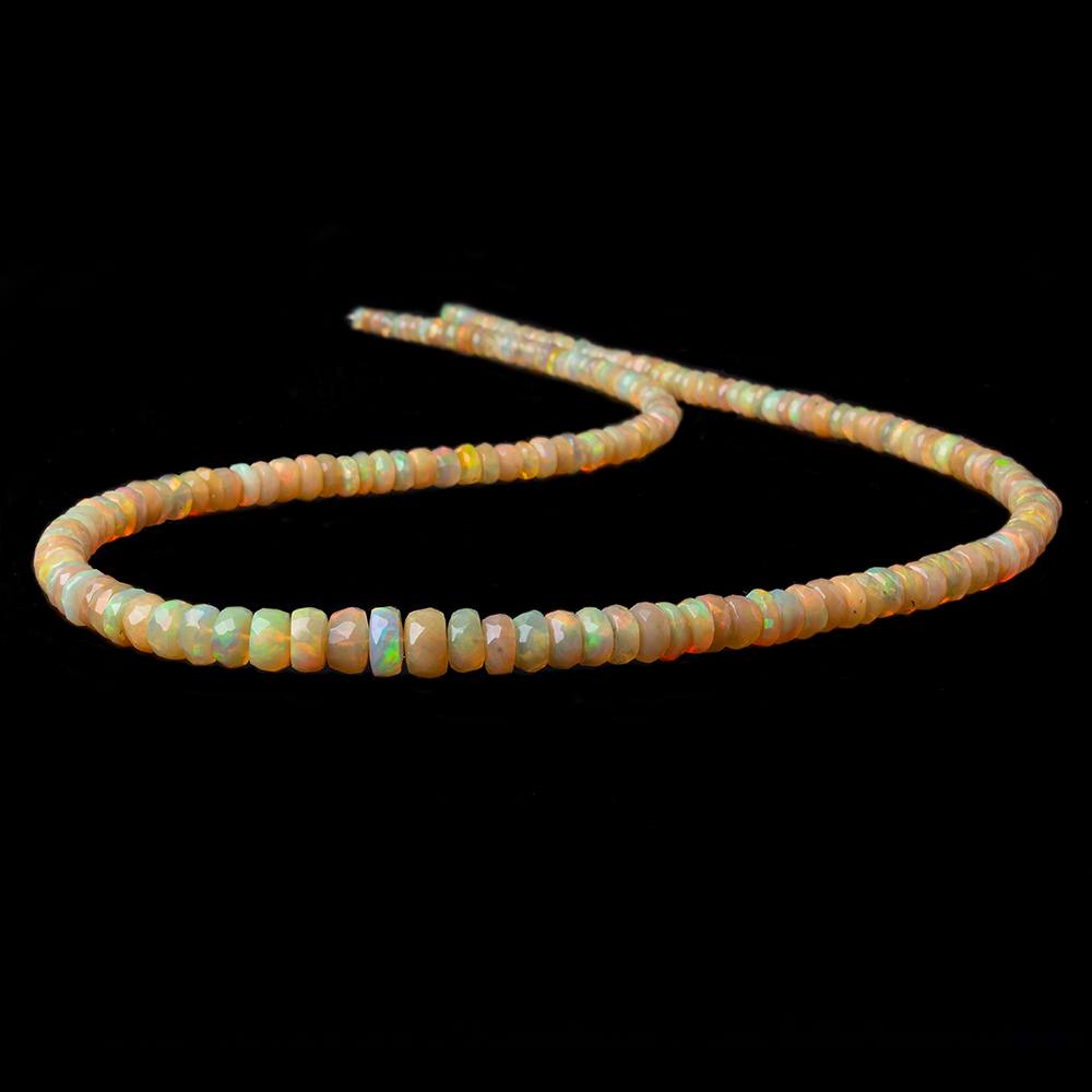 3.5-6.5mm Ethiopian Opal Faceted Rondelles 18 inch 190 beads AAA (ONLINE ORDER ONLY)