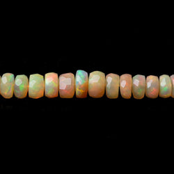 3.5-6.5mm Ethiopian Opal Faceted Rondelles 18 inch 190 beads AAA (ONLINE ORDER ONLY)