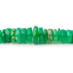 3.5-6.5mm Kelly Green Ethiopian Opal Faceted Heishi 16 inch 228 Beads AA (ONLINE ORDER ONLY)