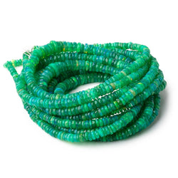 3.5-6.5mm Kelly Green Ethiopian Opal Faceted Heishi 16 inch 228 Beads AA (ONLINE ORDER ONLY)