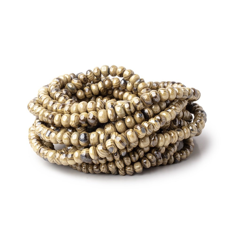 3.5-6.5mm Schalenblende Plain Rondelle Beads 18 inch 139 pieces (ONLINE ORDER ONLY)