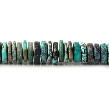 3.5-6.5mm Turquoise plain heshi beads 17 inch 300 pieces (ONLINE ORDER ONLY)